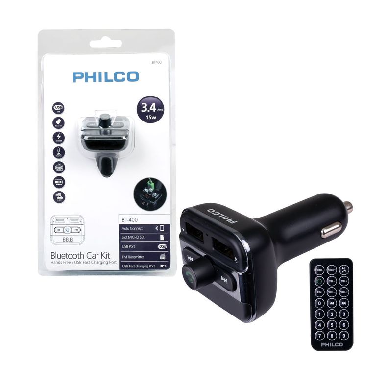 Transmisor FM Philco Con Bluetooth Para Auto-0