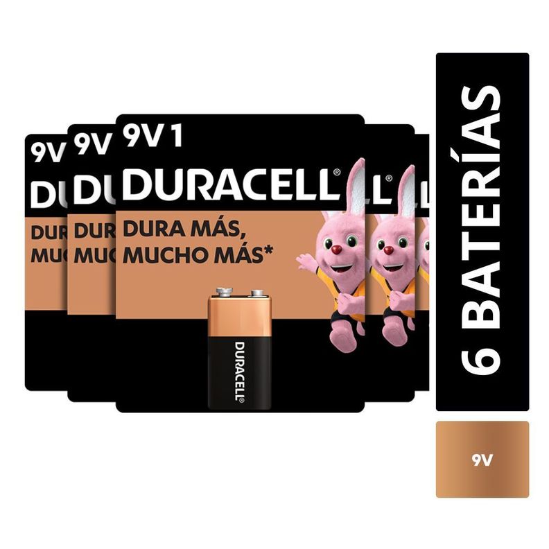 Pack 6 Baterías Alcalinas Duracell Blíster 9v / Superstore-1