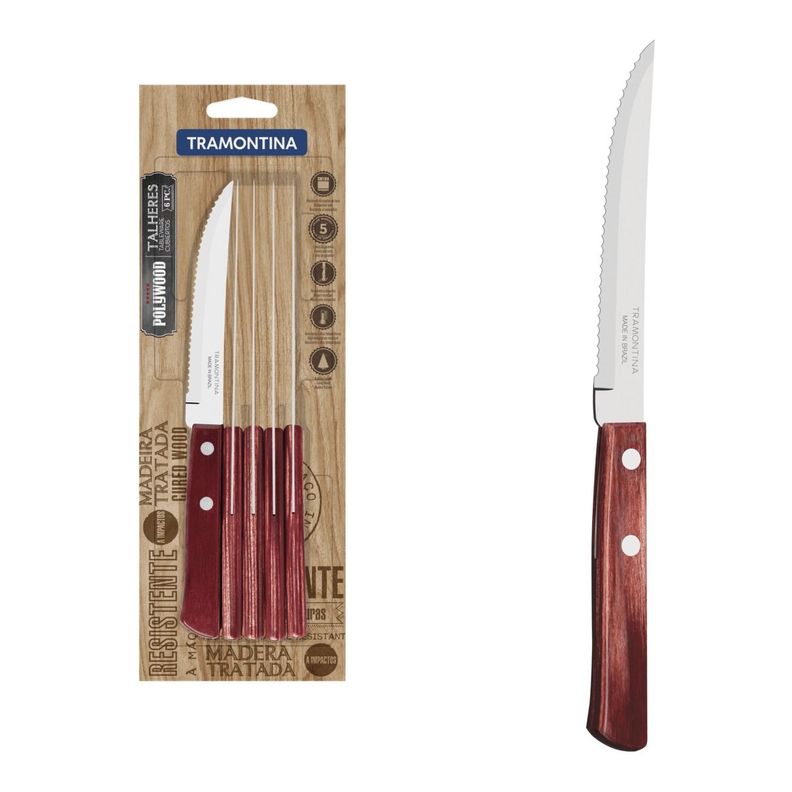Pack Tenedor Tramontina Mango Maderax12ud+Cuchillo 5Pulgadas-3