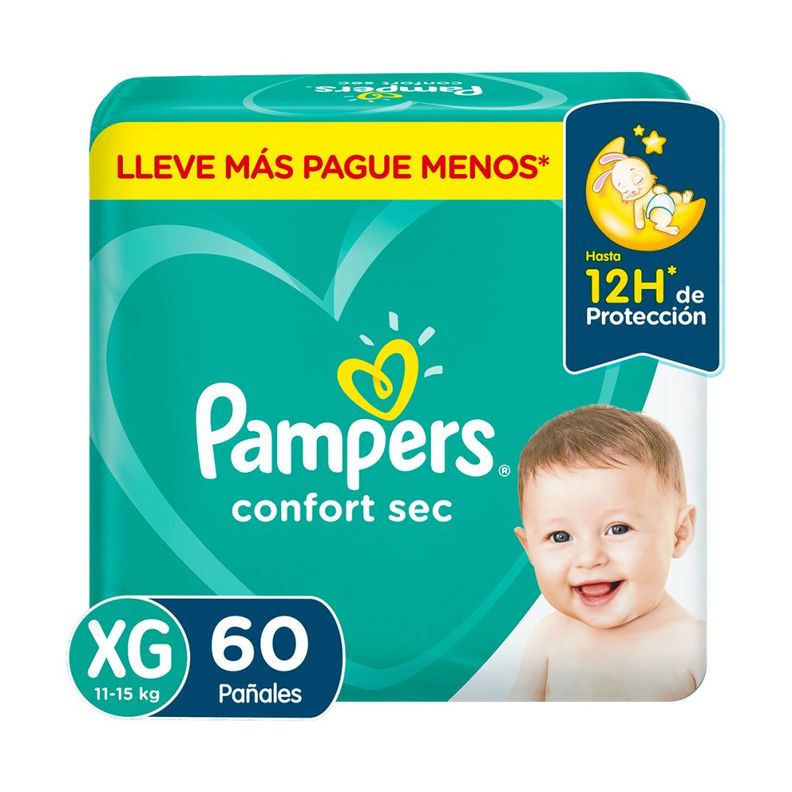 Pampers Pañal Confort Sec XG x 60 Ud-0