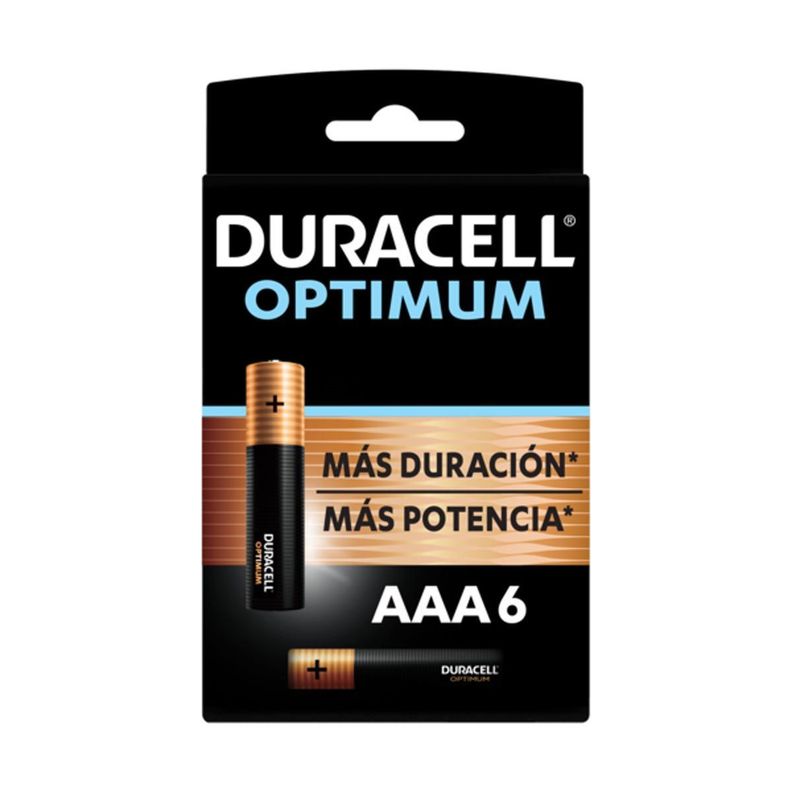 Pack 3 blíster Pila alcalina Duracell optimum AAAx6-2