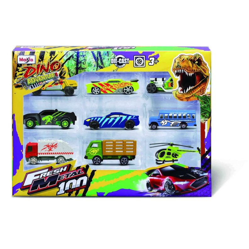 Pack 9 Autos Dino Adventure Maisto Fresh Metal 100-0