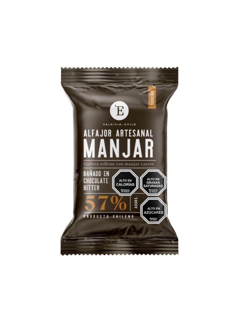 Alfajor Artesanal Manjar Bitter Entrelagos 24x40 gr.-0