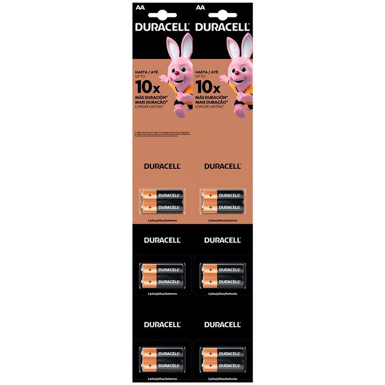 Pila Alcalina Duracell Tira AA 2x6 (12 uds) Negro