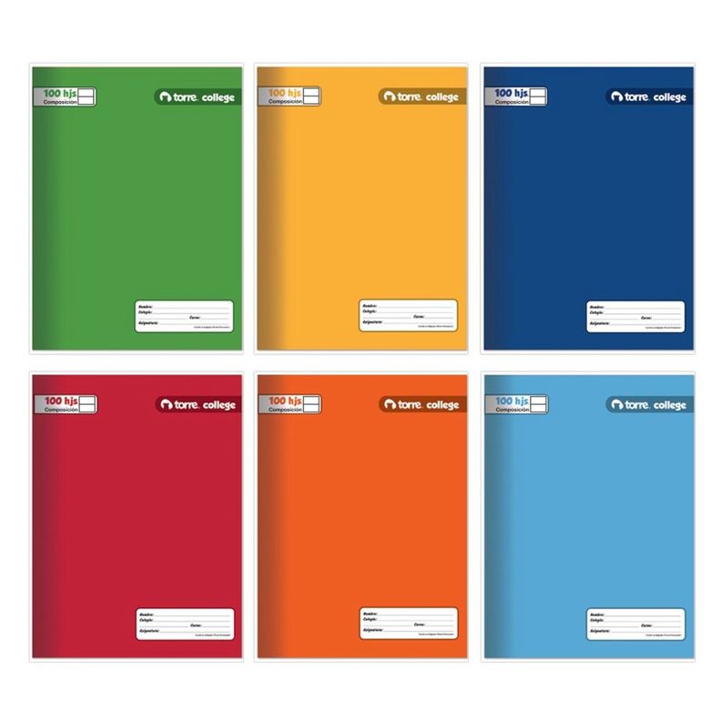 Pack cuadernos collage Torre liso composicion 100H x10ud