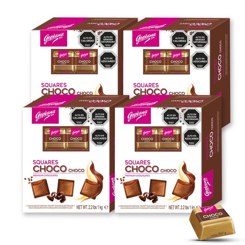Pack 4 Cajas Bombones Goplana Rellenos Sabor Chocolate 1Kg-0