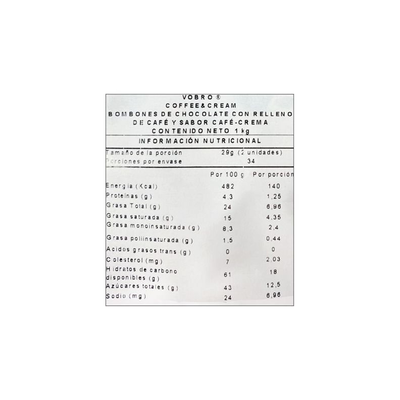 Bombon Chocolate Vobro 1 Kg café-6