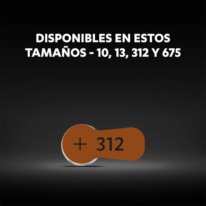 Pack 36 Pilas Duracell audífono tamaño 312-6
