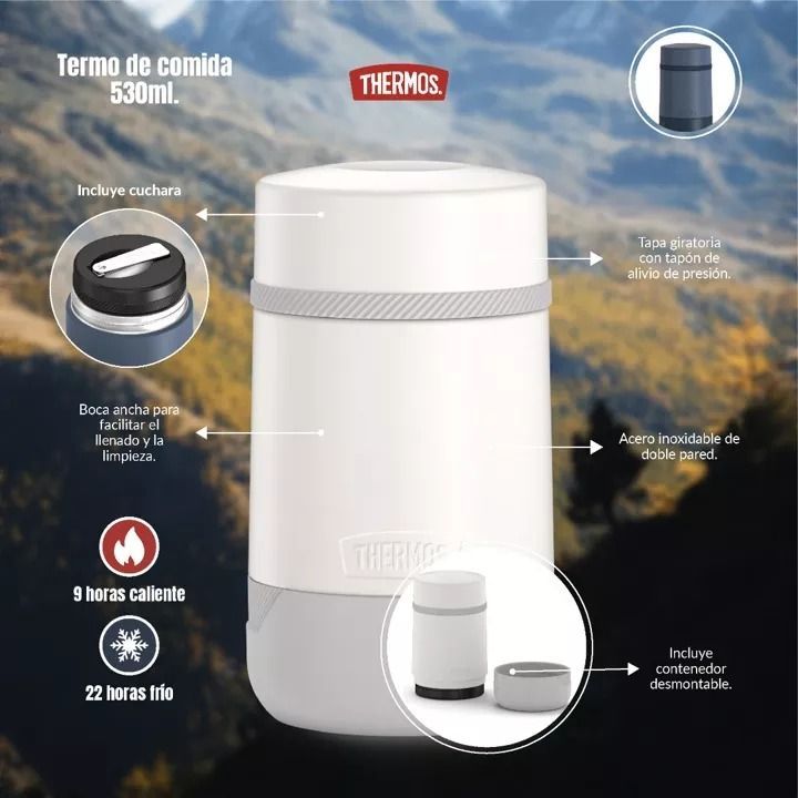 Thermos Termo Comida Guardian 530ml Acero Inoxidable White-3