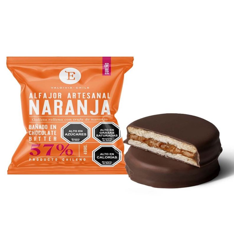 Alfajor artesanal Naranja Bitter Entrelagos 24x40 gr.-1