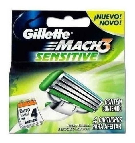 Pack 4 Repuestos Gillette Mach3 Sensitive / Superstore-0