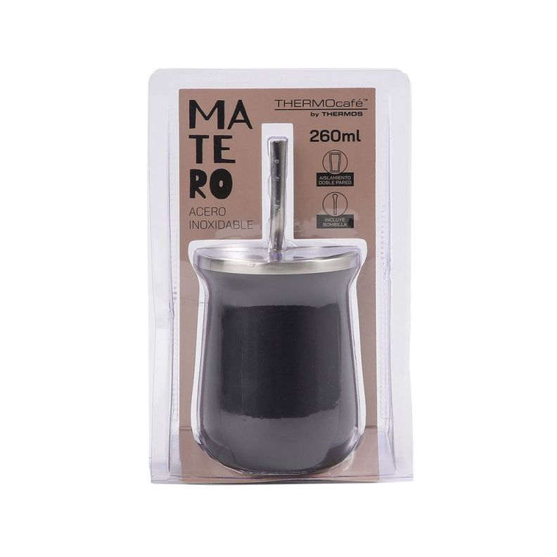 Mate Thermos 260ml + Bombilla Acero Inoxidable Granite-2
