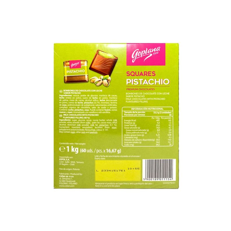 Pack Chocolate Bombón Goplana Pistacho 1kg + 1 Almendra 1kg-6