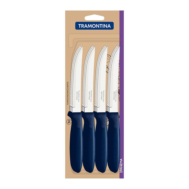 Set 12 Cuchillos Tramontina Ipanema mango plastico 5"
