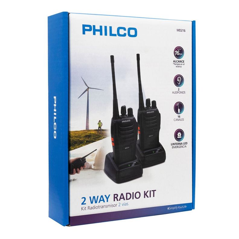 Par Radiotransmisores Portatil Philco Incluye manos libres-0