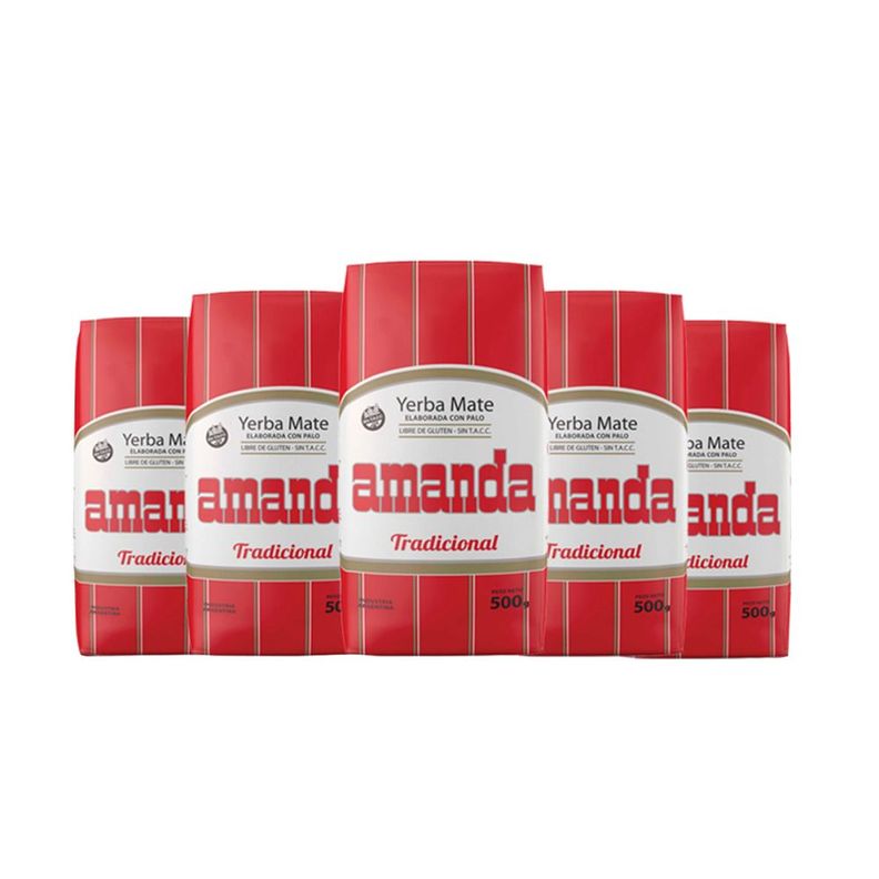 Pack 5 Yerba Mate Amanda Tradicional 500gr-0