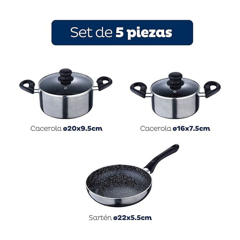 Batería De Cocina Soria 5 piezas San Ignacio By Bergner-3