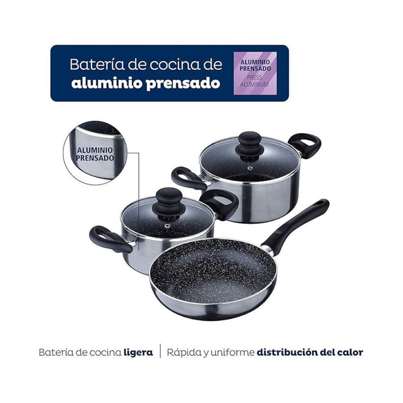 Batería De Cocina Soria 5 piezas San Ignacio By Bergner-4