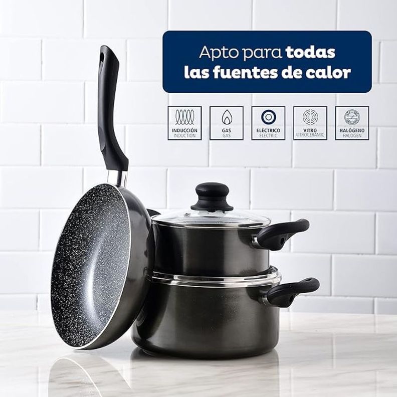 Batería De Cocina Soria 5 piezas San Ignacio By Bergner-7