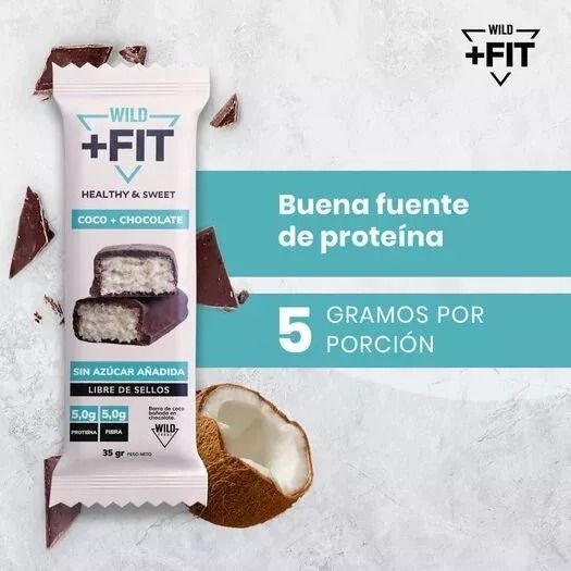 Wild + Fit  Barritas Snack Saludable Coco x16ud-2