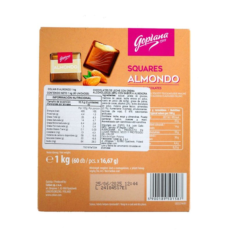 Bombon Chocolate Goplana 1 Kg Sabor Almendra-4