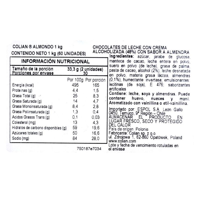 Bombon Chocolate Goplana 1 Kg Sabor Almendra-5