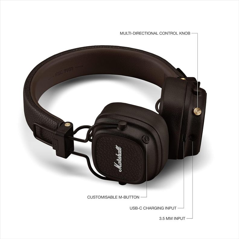 AURICULARES INALÁMBRICOS MARSHALL MAJOR V BROWN-1