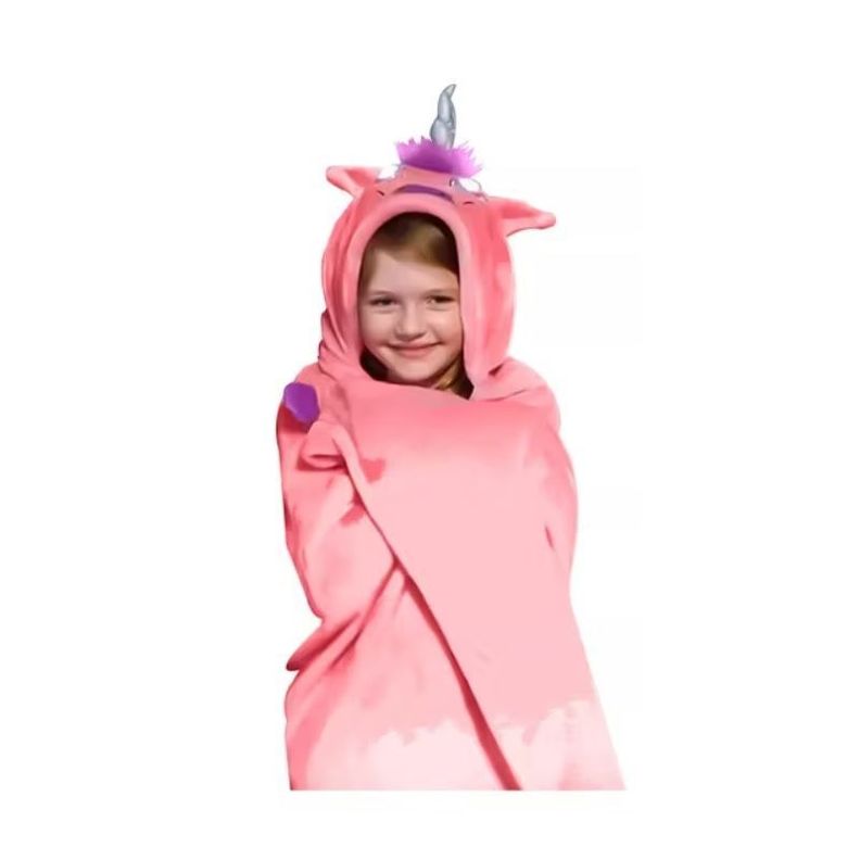Manta Cobija Frazada De Polar Capucha Iluminada Para Niña-0