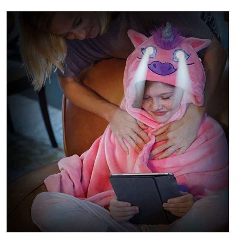 Manta Cobija Frazada De Polar Capucha Iluminada Para Niña-1