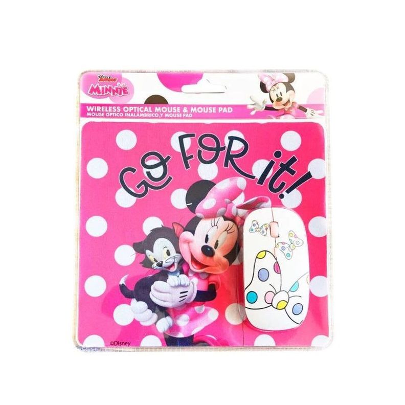 Kit Mouse Inalámbrico + Mouse Pad Disney Minnie-2