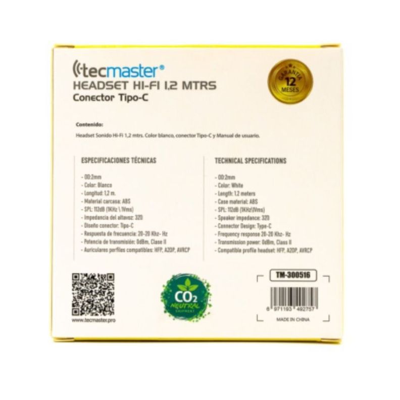 Audífonos Hi-fi Con Micrófono Conexión Tipo-c Tecmaster-3