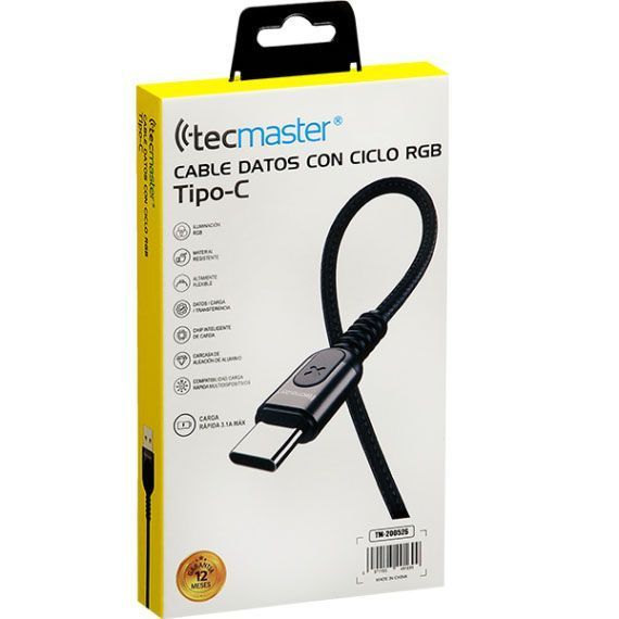 CABLE DE DATOS USB CICLO RGB EN FORMA DE U a CONECTOR TIPO-C-2