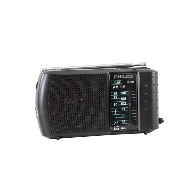 Radio Portátil Philco ICX-40, Con Audífono, AM-FM, 2 pilas AA-0