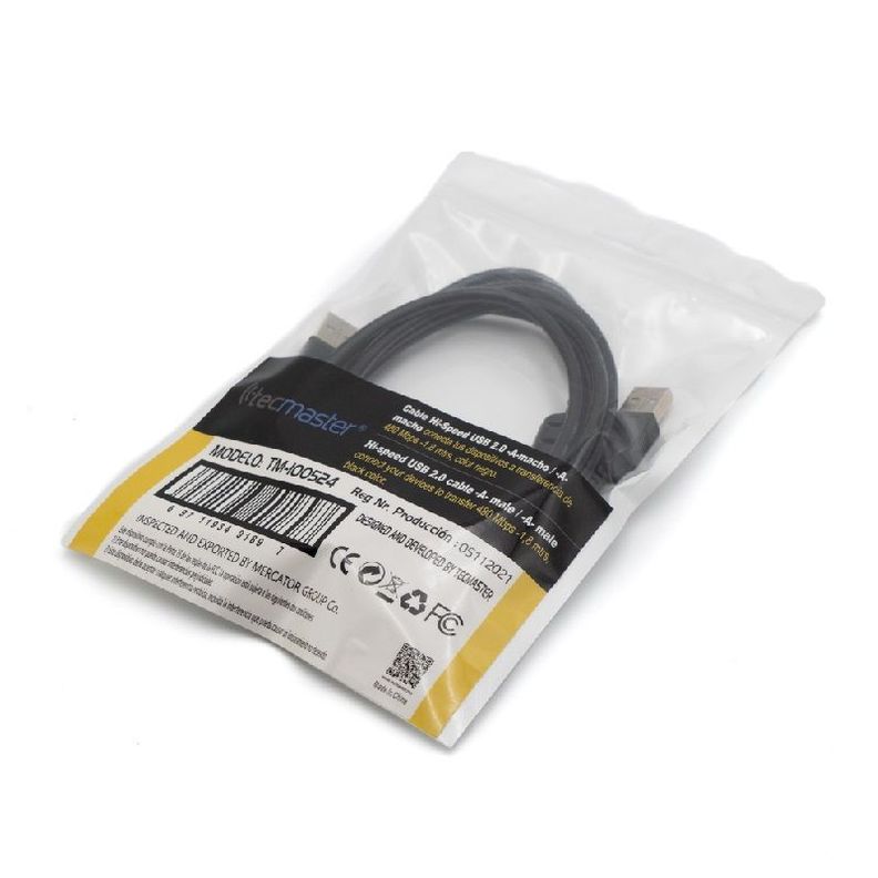 Cable USB a USB 2.0 – a Macho /  a Macho 1.8 Mts-2