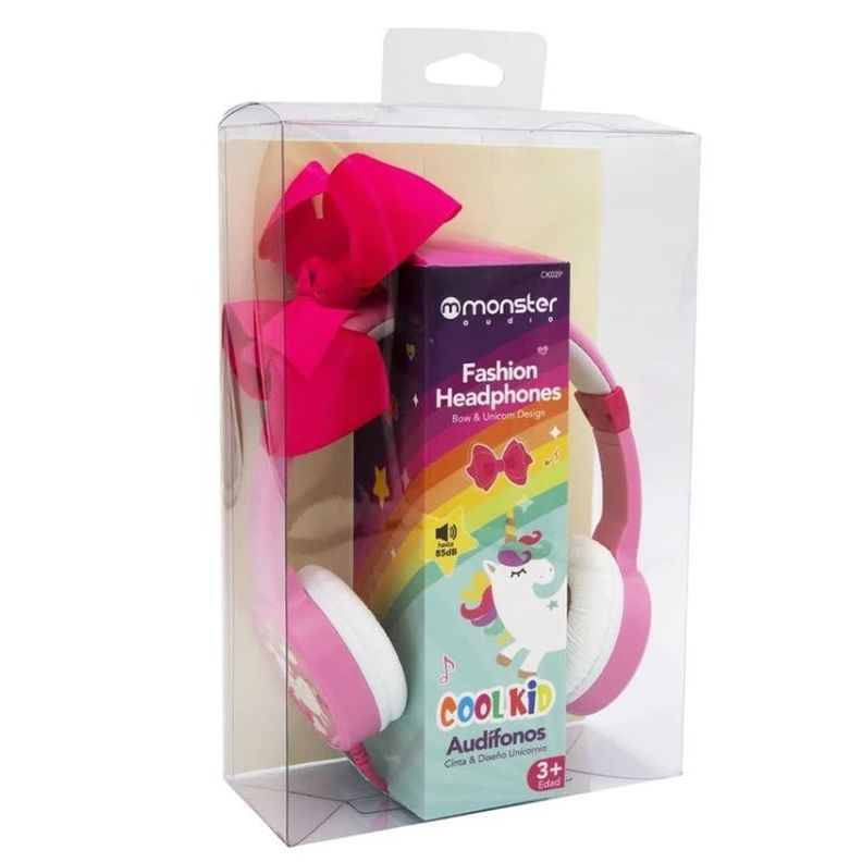 Audífonos Para Niña Rosados Monster Unicornio-1