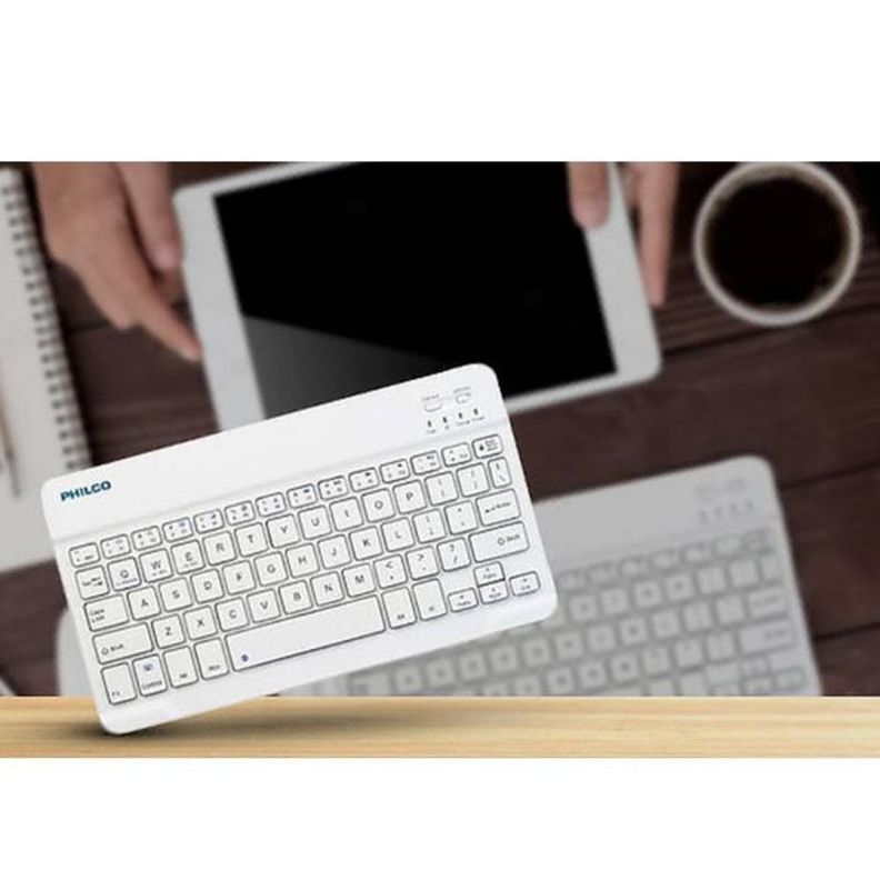 Teclado Mini Bluetooth Philco B1001 Blanco Qwerty-1
