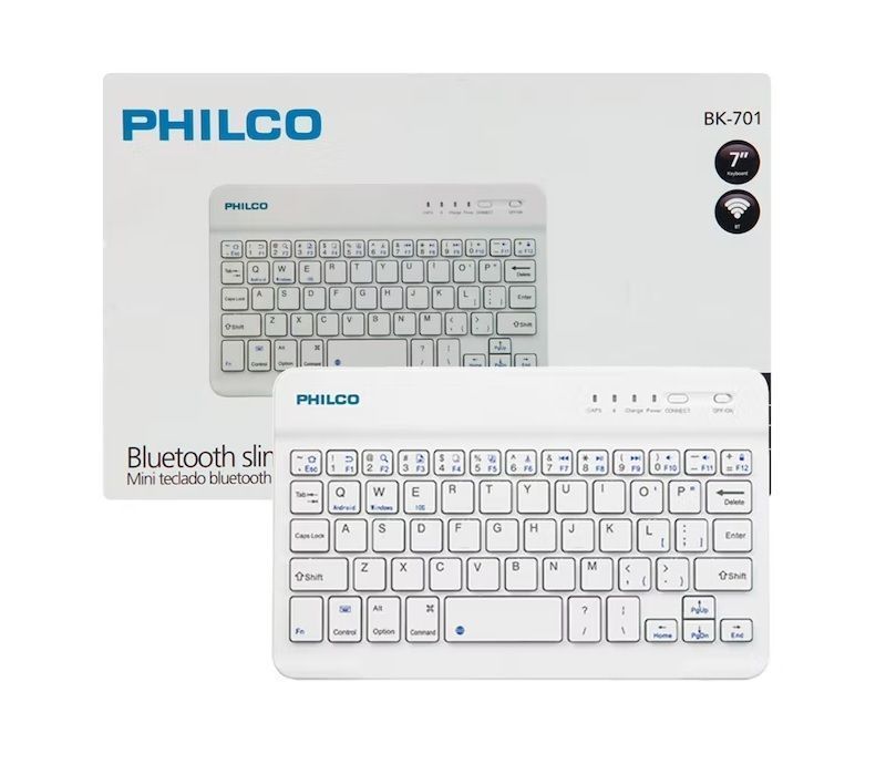 Teclado Mini Bluetooth Philco B1001 Blanco Qwerty-6