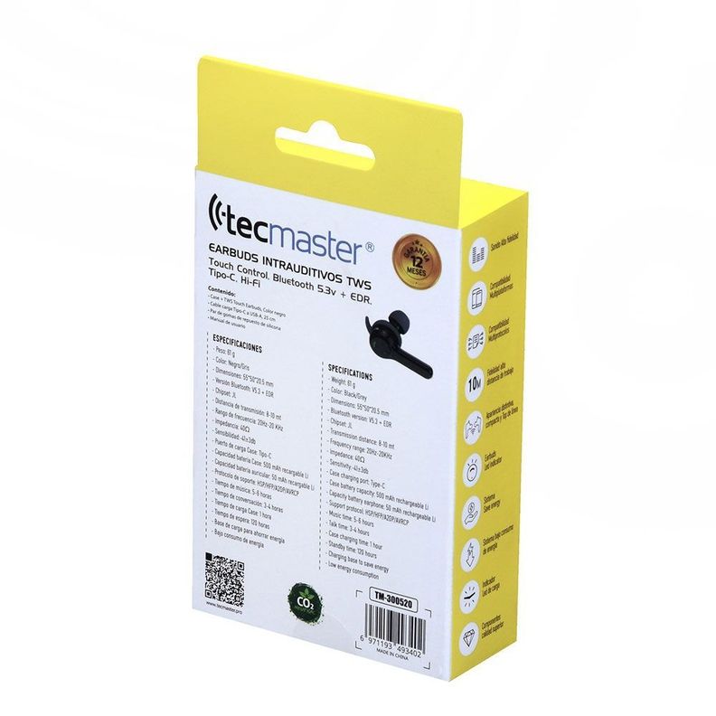 Audífonos Touch Inalámbrico Bluetooth Tws Touch Tecmaster-5