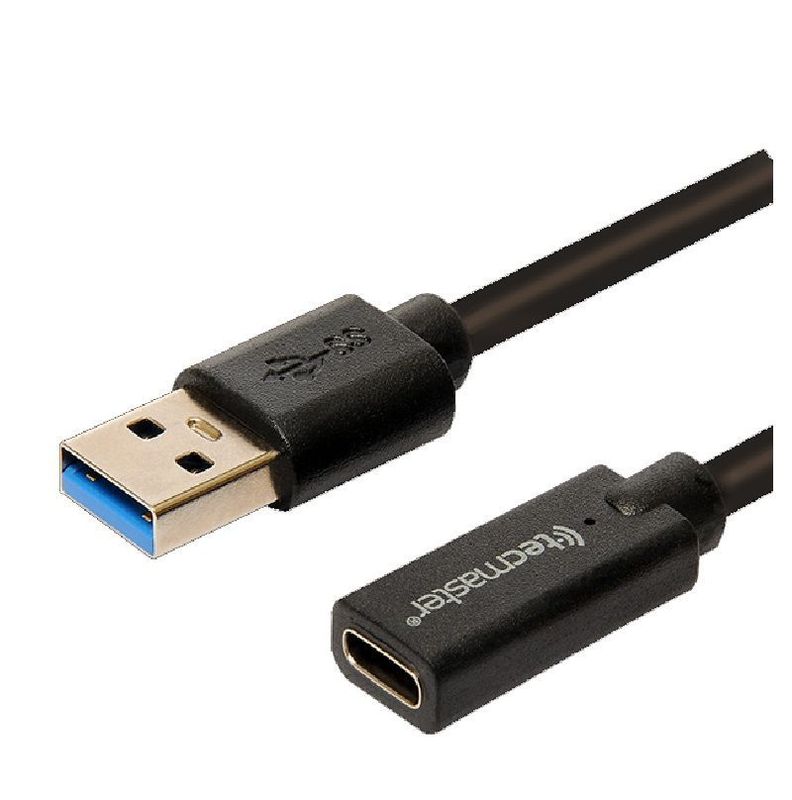 Cable Otg Usb 1.5 Metros Usb Macho a Tipo C Tecmaster Negro-2