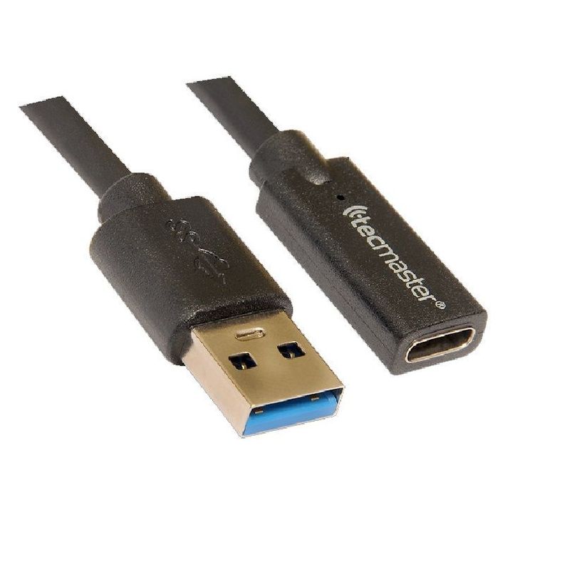 Cable Otg Usb 1.5 Metros Usb Macho a Tipo C Tecmaster Negro-0