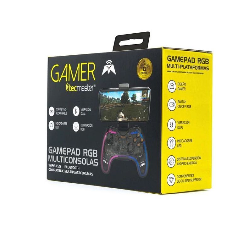 Control Joystick Gamepad Inalámbrico Bluetooth Multiplataformas RGB-7