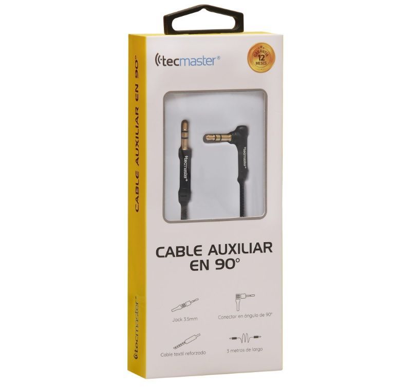 CABLE AUXILIAR AUDIO 3 METROS EN 90° NEGRO-3
