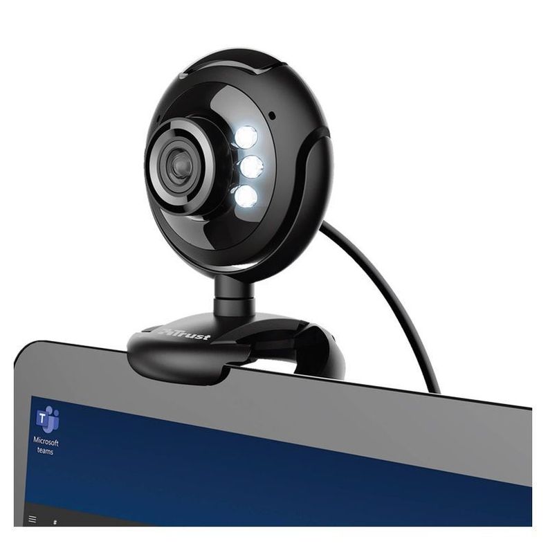 Cámara Webcam con luz y microfono integrado Trust -3