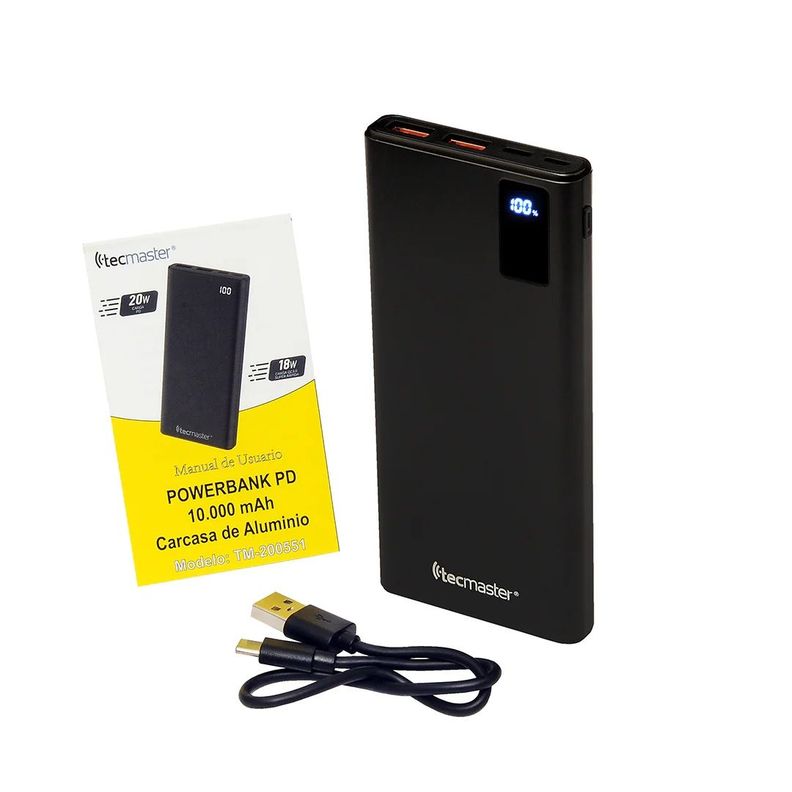 Bateria Portatil Cargador Power Bank 10000 Mah Tecmaster-2