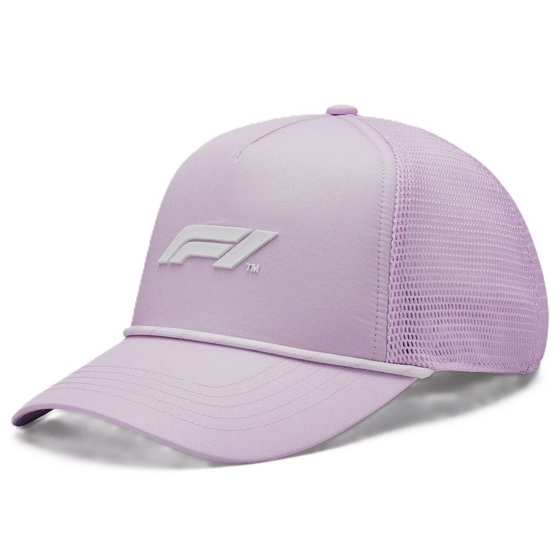 Gorro Oficial Formula 1 Logotipo F1 3D Con Malla Rosa Pastel-0
