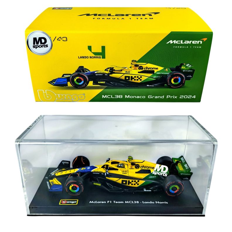 Auto F1 Mclaren MCL38 2024 Senna #4 Norris Caja Acrilico 1:43-1