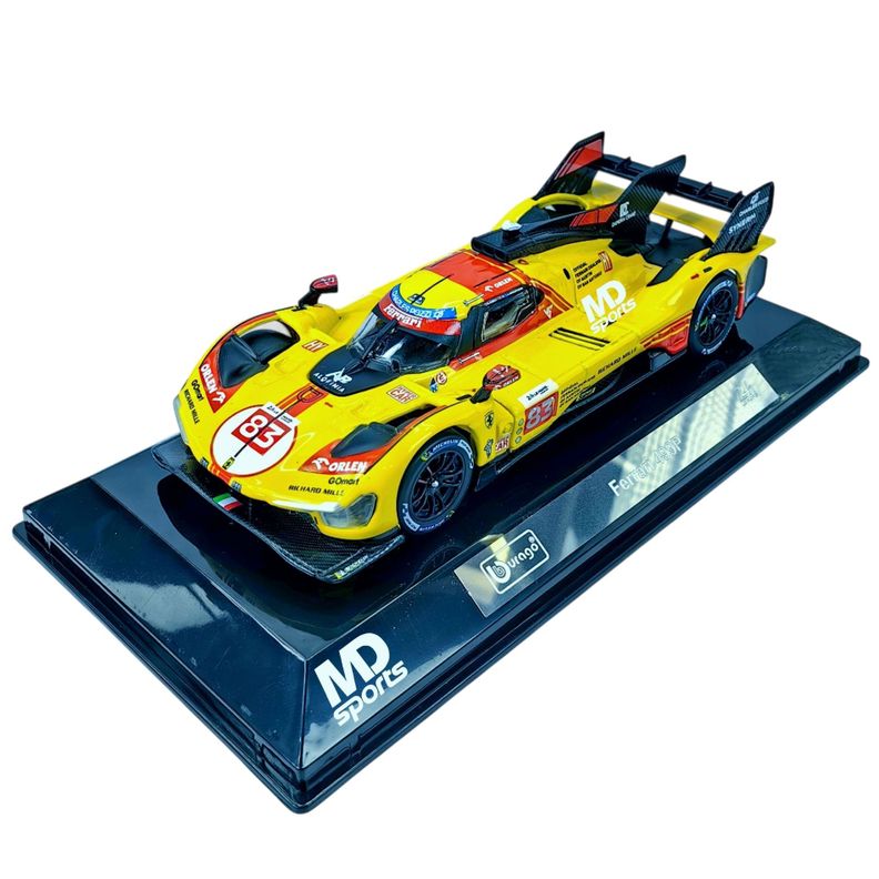 Auto Hypercar Ferrari AF Corse 499P LeMans 2024 83 Caja Acrilica Burago 1 43 Amarillo