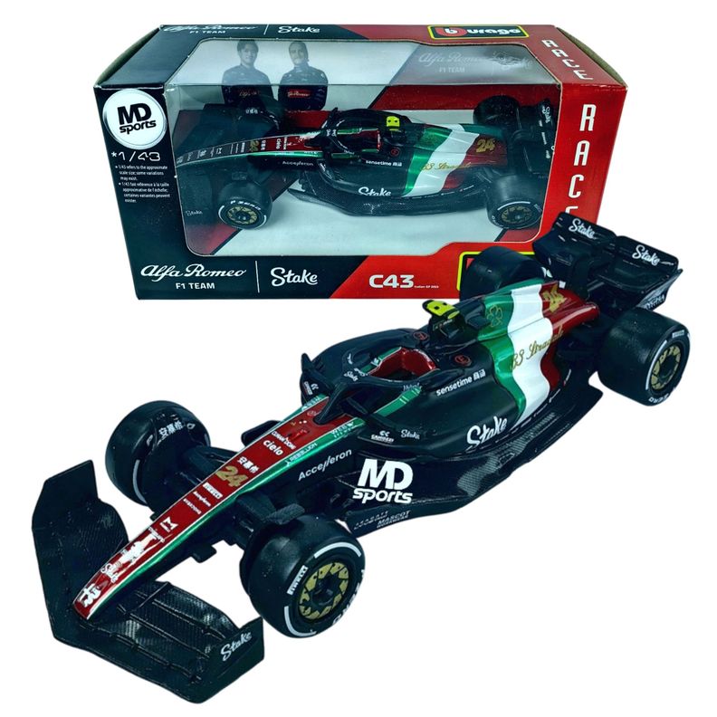 Auto F1 Alfa Romeo C43 Monza 2023 Guanyu Zhou Caja Norm 1:43-0