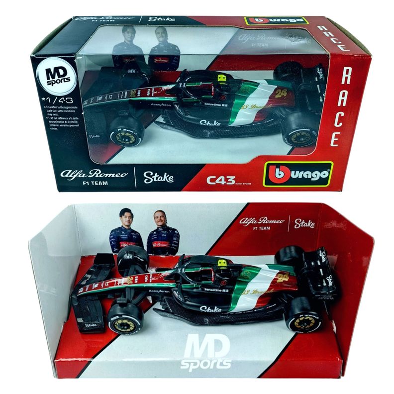 Auto F1 Alfa Romeo C43 Monza 2023 Guanyu Zhou Caja Norm 1:43-1