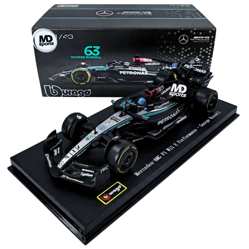 Auto F1 Mercedes W15 2024 #63 Russell Caja Acrilica 1:43-0